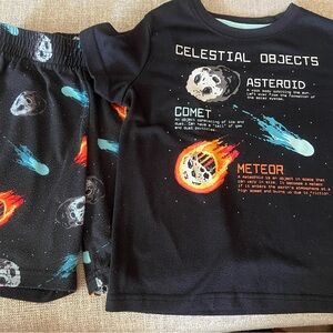 Cat & Jack Black Space-Themed Kids Pajama Set
